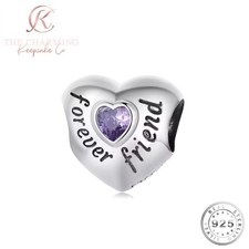 Forever Friend Heart Charm Genuine 925 Sterling Silver - BEST FRIEND  Birthday