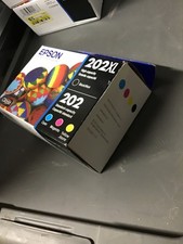 Genuine Epson 202XL  202 Ink Cartridges BK/C/M/Y 4 Pack Combo 7/2027 Sealed Box