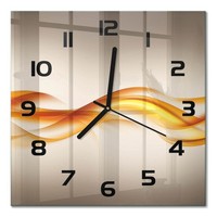 Hochwertige Wanduhr Aus Glas Glasuhr Wellenabstraktion Schwarze Zeiger 30X30 Cm