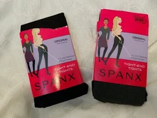 Spanx New Tight End Tights Patterned Trinket Shaping Size B (1)Black & (1)Gray