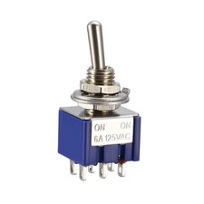 Guitar Mini Latching Toggle Switch DPDT 2 Position 6Pin ON ON Boat Switches Bule