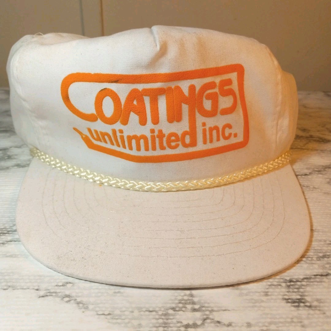 Coatings Unlimited Inc White Rope Cap Hat Snapback Nissin Vintage View 3