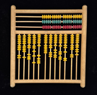Vintage MAPLE Wood ABACUS Scoring Beads COUNTING TOY Game Room POOL Billiards