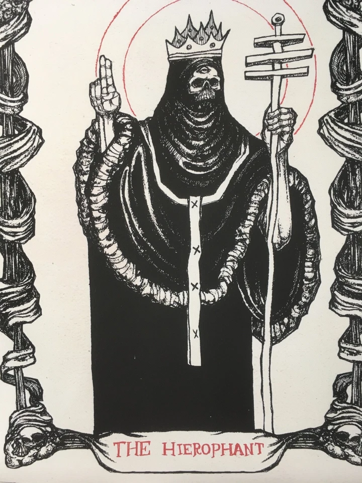 The Hierophant Tarot Art Print Gothic Skeleton King Poster Occult Wall Decor - Image 3 of 4