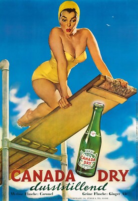 GIL ELVGREN Vintage Ad Pin-up Art Poster or Rolled Canvas Print ''Canada Dry''