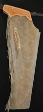Custom Made Leather Chaps/New Buckskin Shotgun Chaps/Made In USA