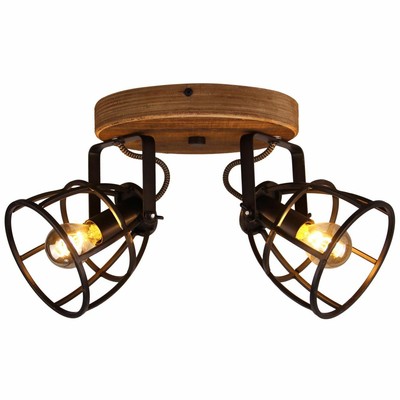 BRILLIANT Lampe Matrix Spotrondell 2flg. schwarz stahl | 2x D45, E14, 40W, geeig