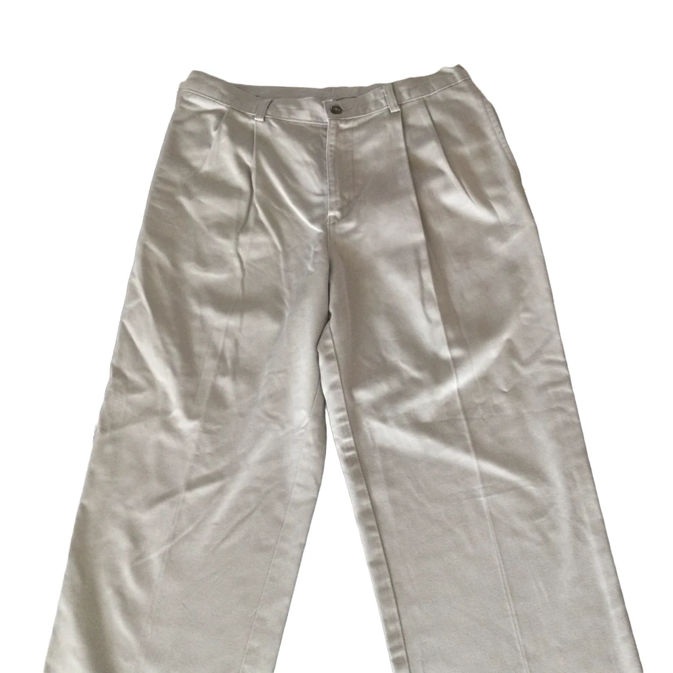 Pantalones plisados Izod Husky caqui niños jóvenes cintura ajustable talla 20 uniforme regular Foto 2 de 4