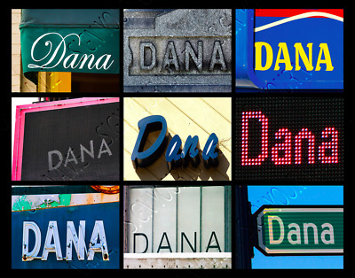 DANA Name Poster featuring photos of actual signs