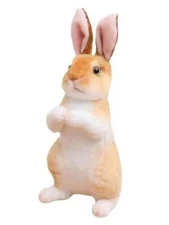 Brown Bunny Rabbit Plush Toy 8" Stuffed Animal Toddler Doll Gift for Kids