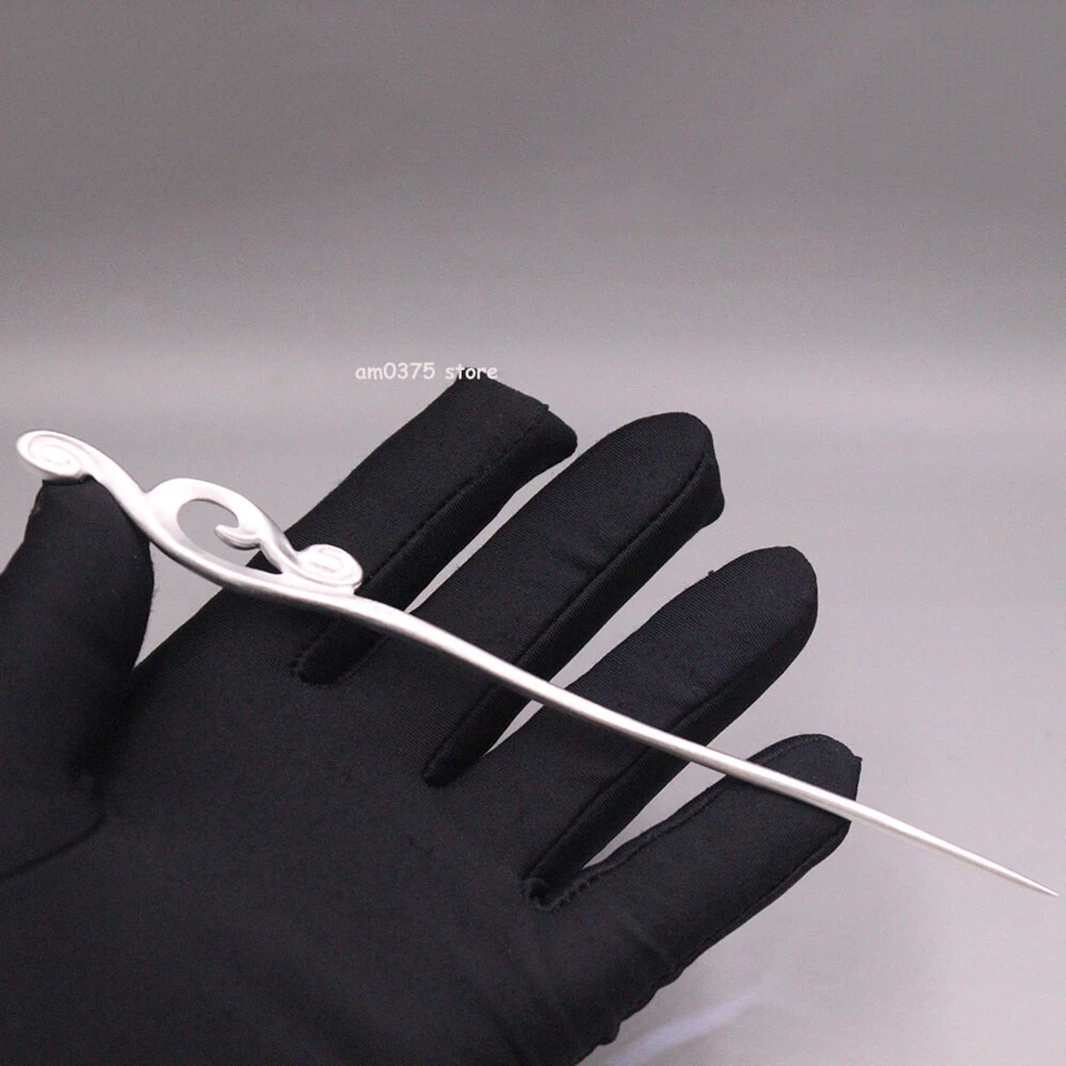 Real 925 Sterling Silver Hairpin Fashion Style Hollow Hair Clip Pin 6.3inchL - image 3 of 4