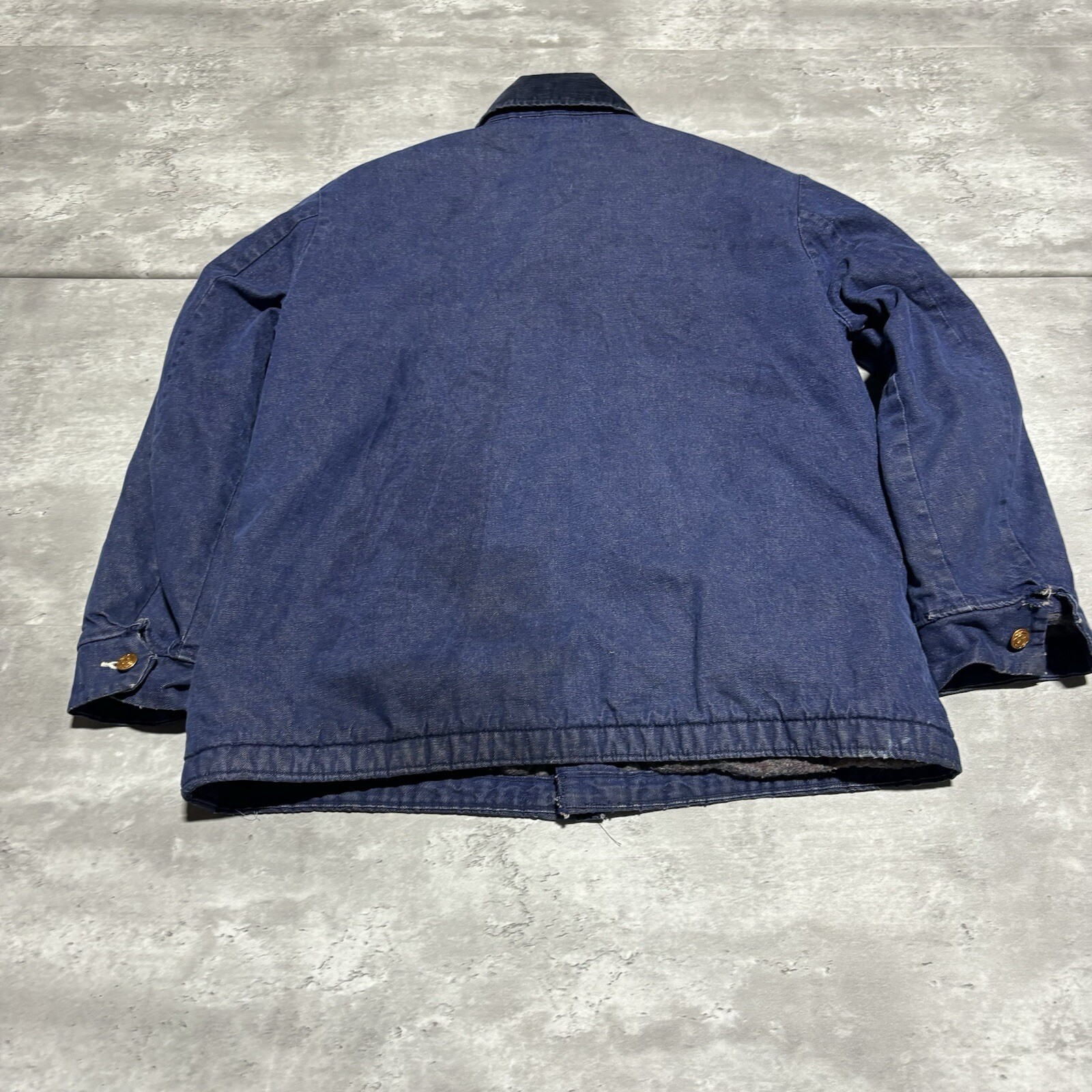 Vintage Wrangler Chore Jacket Men's 42 Blue Denim Blue Bell Blanket Lined USA*