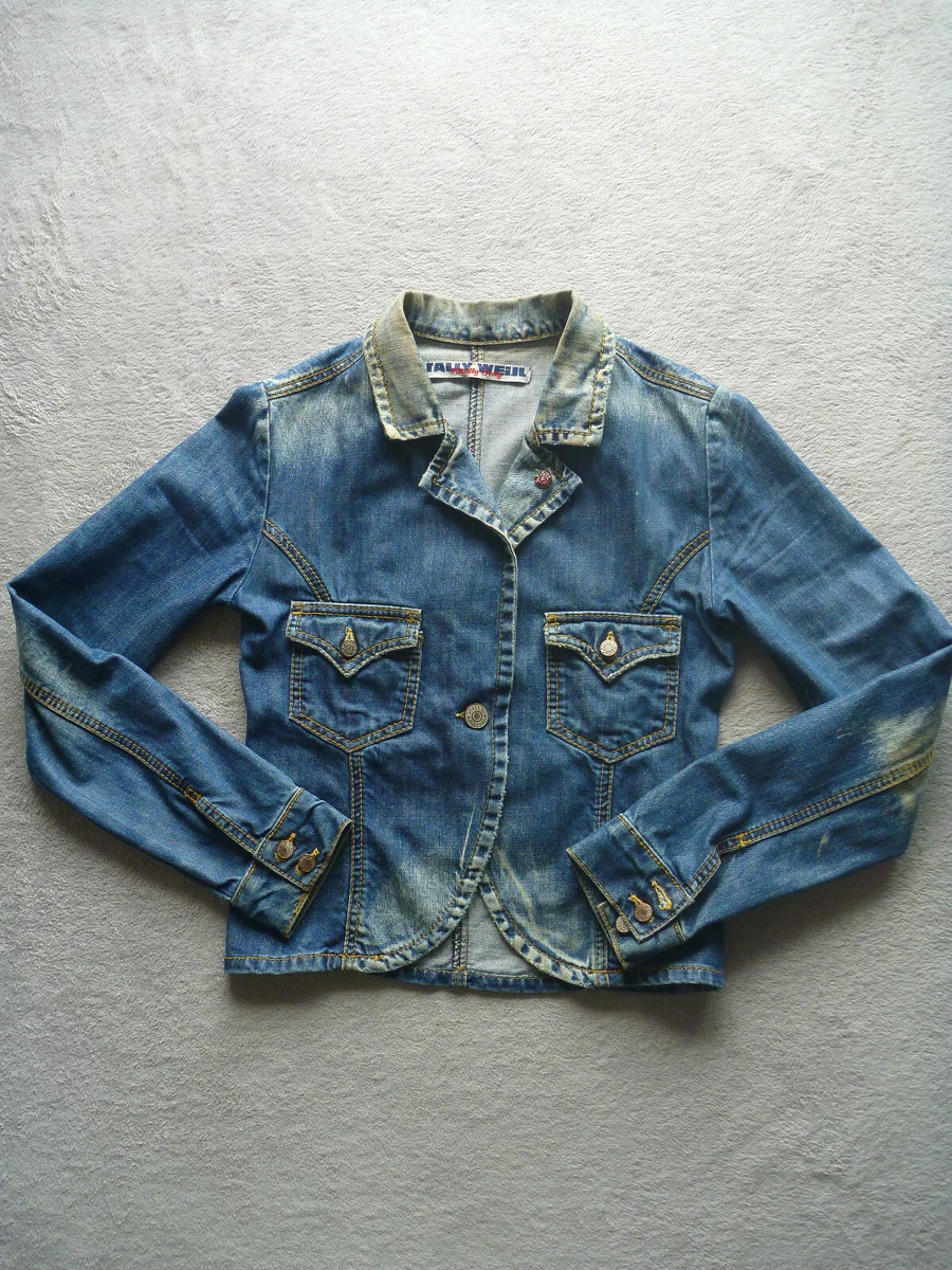 Tally Weijl Totally Sexy Blue Denim Jacket Womens Size xs 34