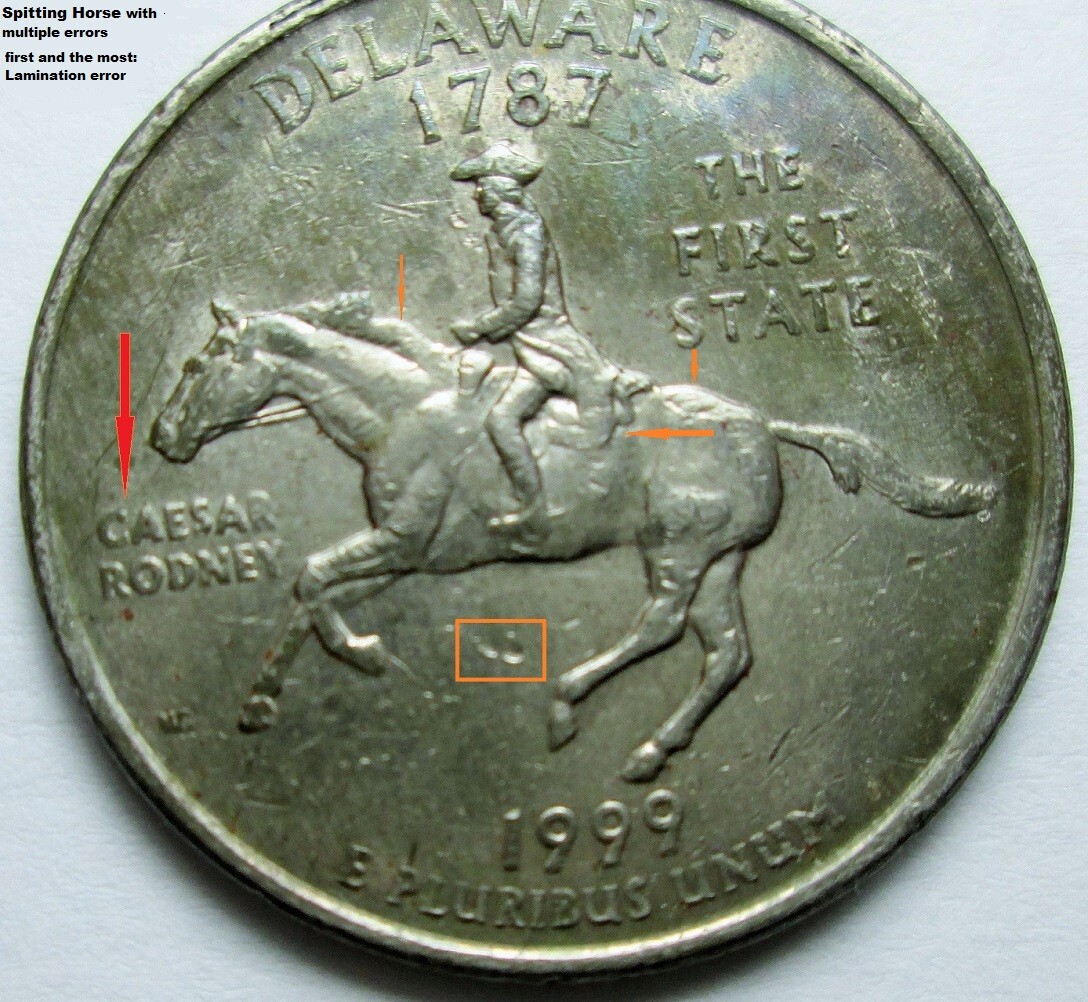 ジョージ ワシントンのサイン GEORGE WASHINGTON 1999 DELAWARE STATE QUARTER-Spiting Horse