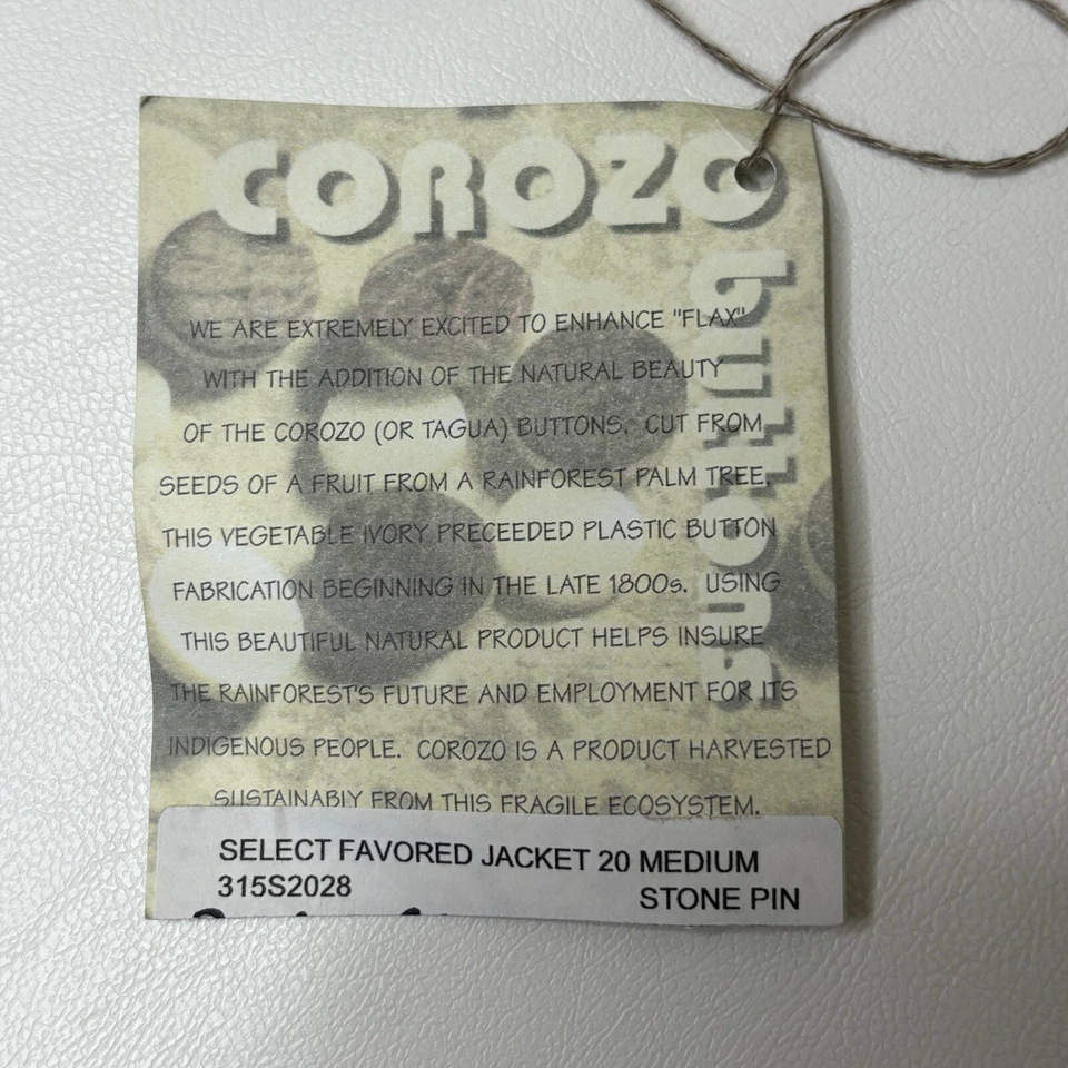 FLAX Select Favorite Jacket NEW Size M Relaxed Lagenlook 100% Linen Beige Stone - Image 3 of 4