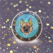 Sticker German Shepherd Dog, Micro Glitter Effect, Kawaii GSD Rescue K9 Decal