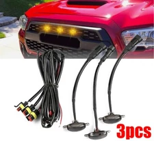 Amber Smoke Lens LED Front Grille Running Lights Lamps For Toyota Raptor Style*3