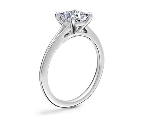 2 Ct Princess IGI Certified Lab Grown Diamond Engagement Rings 14K White Gold - Picture 3 of 9