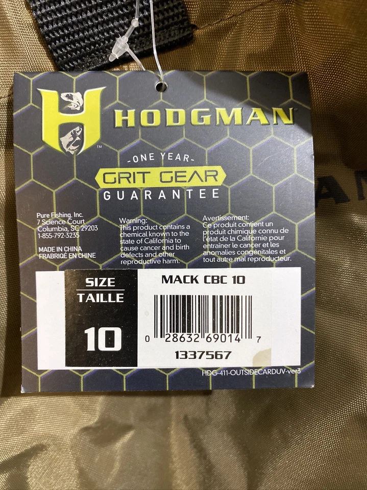 Hodgman Waders Mens 10 Nylon PVC Light Weight Brown Boots Bib Style - Image 4 of 4