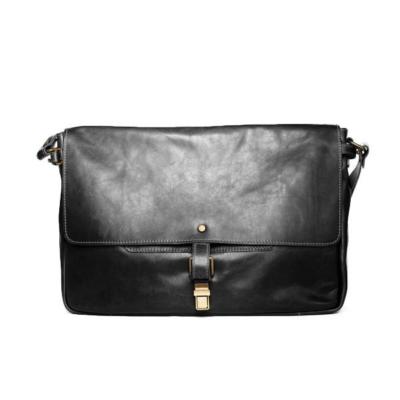 Satch & Fable Leather Messenger Bag Black