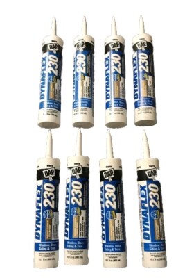 8 Pack Dap 18300 DYNAFLEX 230 Premium Indoor/Outdoor Sealant - White 10.1 Oz