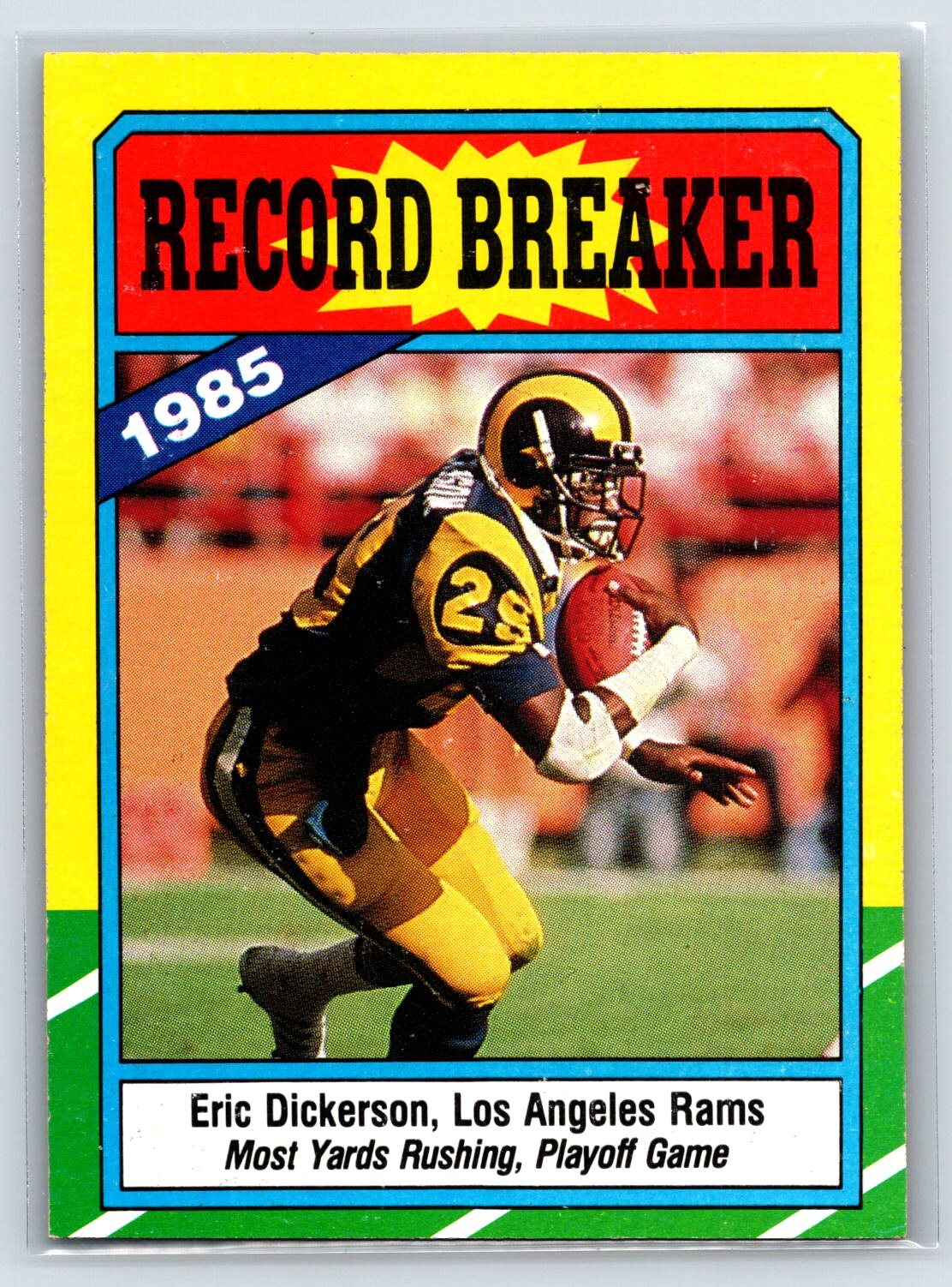 1986 Topps #2 Eric Dickerson Record Breaker Los Angeles Rams