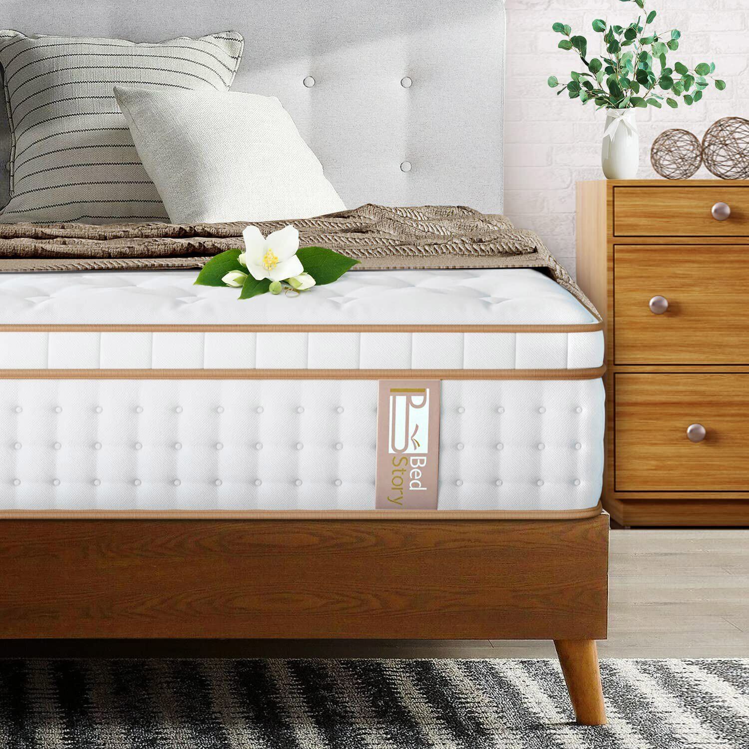 BedStory 12 inch Full Mattress Gel Infused Memory Foam Luxury Pocket Coil Bed