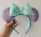 Disney Parks Little Mermaid Hair Dont Care Purple Ariel Minnie Ears Headband NEW