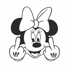 Funny Minnie Rude Mouse Car Sticker Decal Vinyl Van Laptop Window Bonnet Bumper