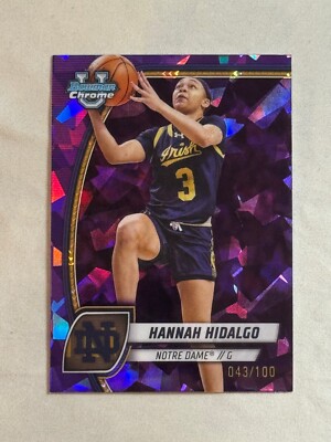2024-25 Bowman University Chrome Sapphire Purple Hannah Hidalgo /100 #26 UND