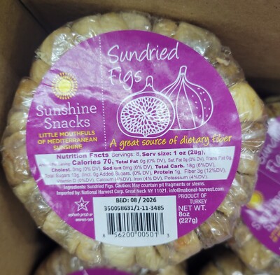 Sun Dried Figs Fresh Stock (8oz-227 gm) 2 Pack Offer - Free Shipping