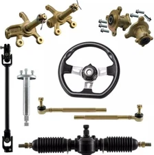 Gear Rack Pinion Shaft Kit Steering Wheel Assembly 3 Studs Hub Spindle ATV /Quad