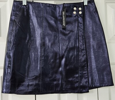 BLANKNYC Dark Plum Metallic Faux Leather Mini Skirt Size 29
