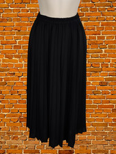 UNIQLO BLACK MAXI PLEAT SKIRT XS XSMALL WOMENS STRETCH WAIST LONG FLARE PULL ON