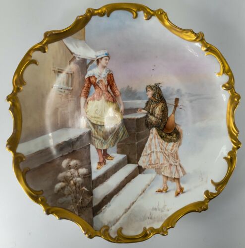 Antique French Sevres Porcelain Plaque Struggling Musician Signed Armand - Picture 1 of 12
