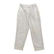 Vintage High Rise White Linen Trousers - Medium