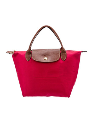 Longchamp Le Pliage Small Top Handle Tote in Garance Red Canvas