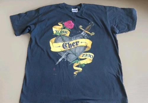 Cher Heart of Stone Tour Band Shirt USA Made Si 1990s vintage concert t-shirt, vintage, size XL, single stitch, B+ condition