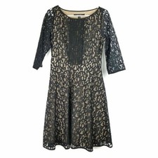 Nine West Lace Fit And Flare Dress Women 2 Elegant Sheer Party Occasion