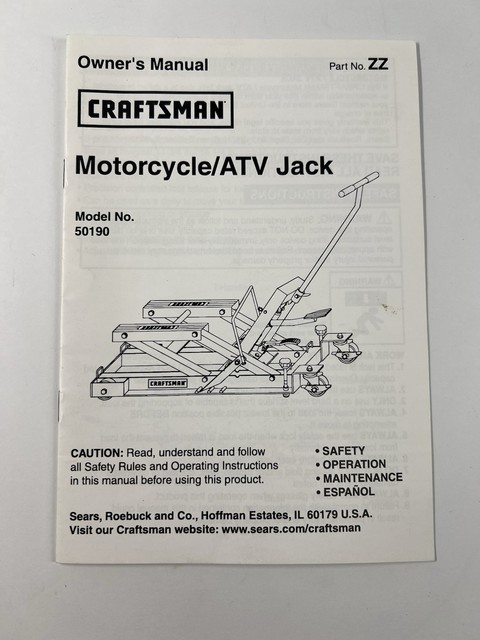 Craftsman Motorcycle/ATV Jack