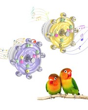 Pawfly 2 Pcs Bird Toys for Parakeets, 3.2" D x 2.3" H, Yellow Purple