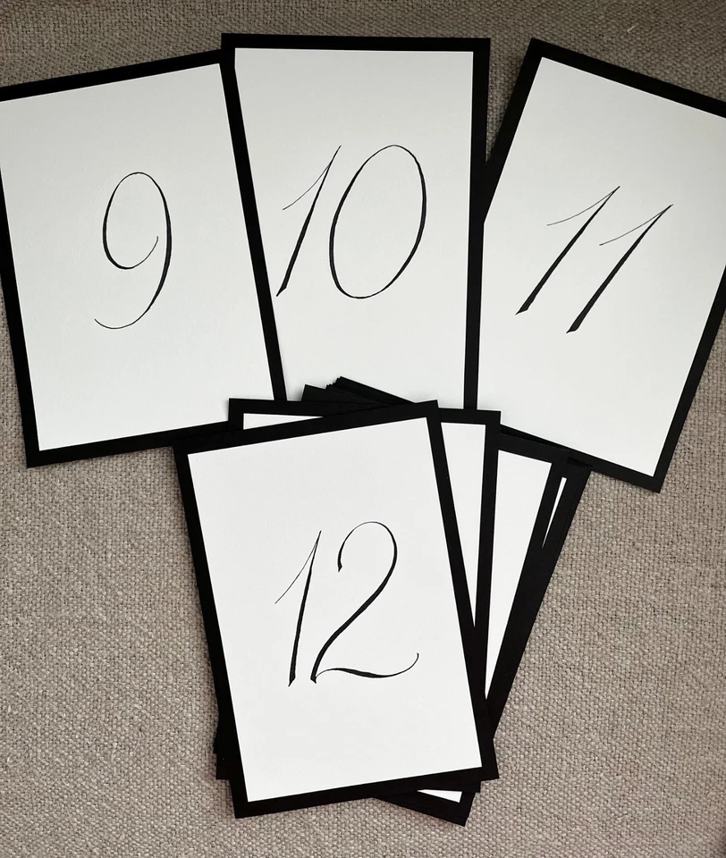 Set of 20 Hand Lettered Table Numbers For Wedding Reception Formal Event - Image 4 of 4