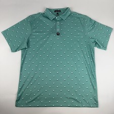 New Mens Bad Birdie Pique Green Golfball Golf Short Sleeve Polo Size XL NWT