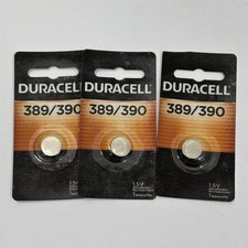 3 389/390 Duracell Silver Oxide Batteries (AG10, 189, LR1130, SR1130SW, SR54)