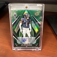 2024 Panini Phoenix Jaylon Johnson Auto Emerald Green #/25 Chicago Bears SSP!