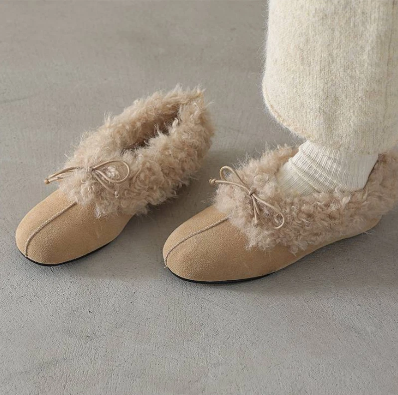 Женщин повседневные туфли теплый шерсти с подкладкой шнурует вверх ботильоны повседневные туфли плюшевые туфли-лодочки - Изображение 2 из 4