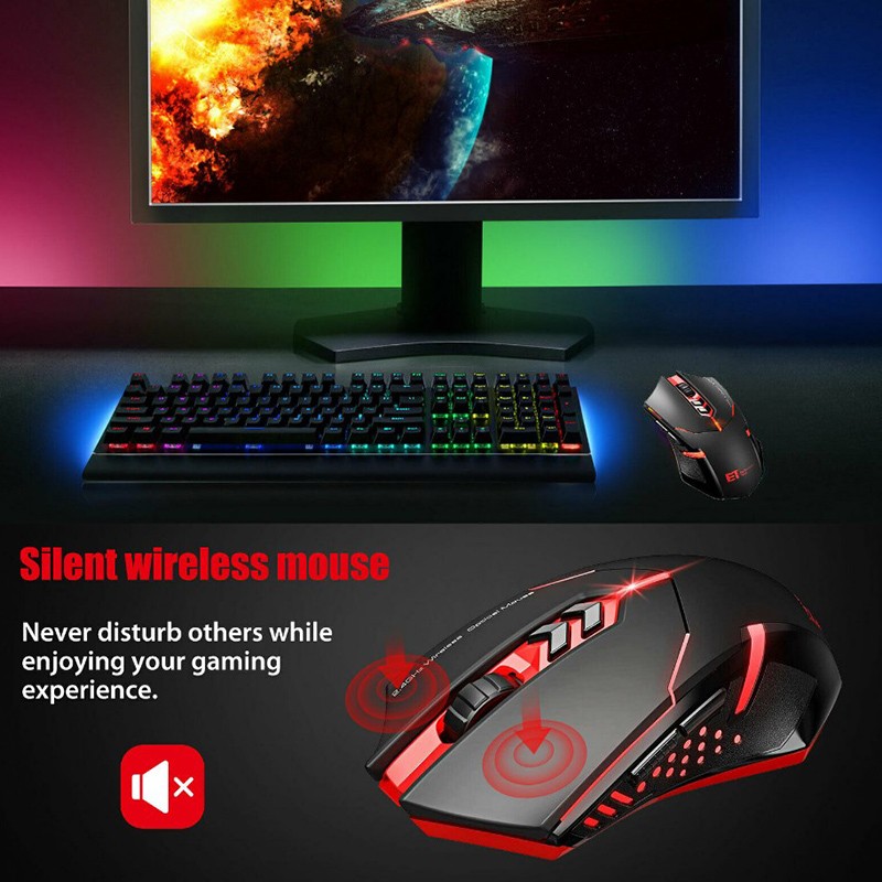 Wireless 2.4G Optical Mouse with 7 Buttons and USB Receiver for PC