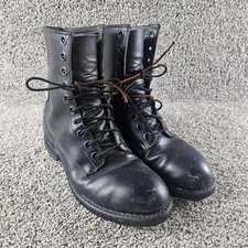 Vintage Biltmore Military Boots Mens 8 Black Leather Addison Shoe 70s 80s