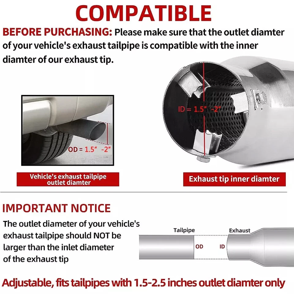 63mm Auto Auspuffblende Endrohr Sportauspuff für Smart Fortwo Forfour Typ 453 - Bild 3 von 4