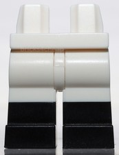 Lego White Minifig Legs and Hips with Black Boots